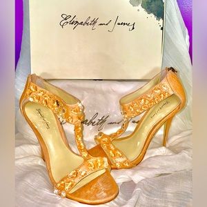 Elizabeth and James sparkly blush heels